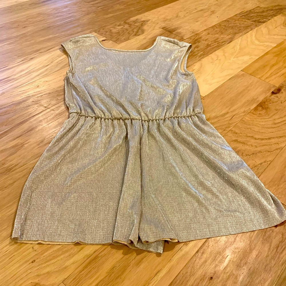 One Heart Clothing Shimmery Romper with V- cut back and cinched waist size Med